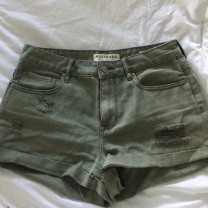 Army Green Bullhead Denim shorts from PAC Sun